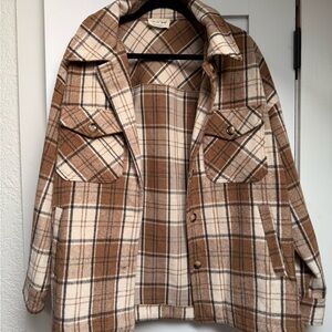 Brown Plaid Utility Jacket